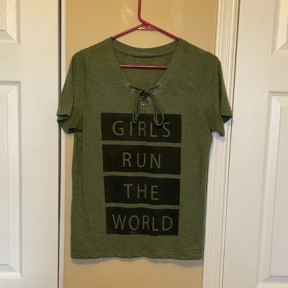 Olive green vintage style tee
